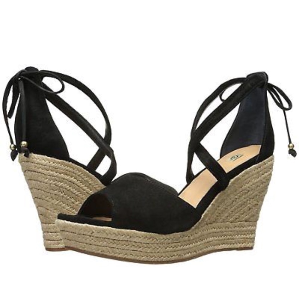 UGG Reagan black wedges espadrilles